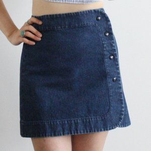 CARLEEN Blue Denim Skirt - Made in USA - Size Small